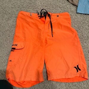 Hurley Men's Bright Orange Swim Trunks